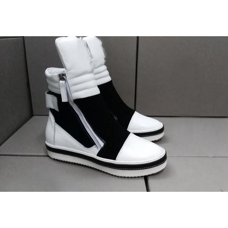 Black and White High top Sneaker