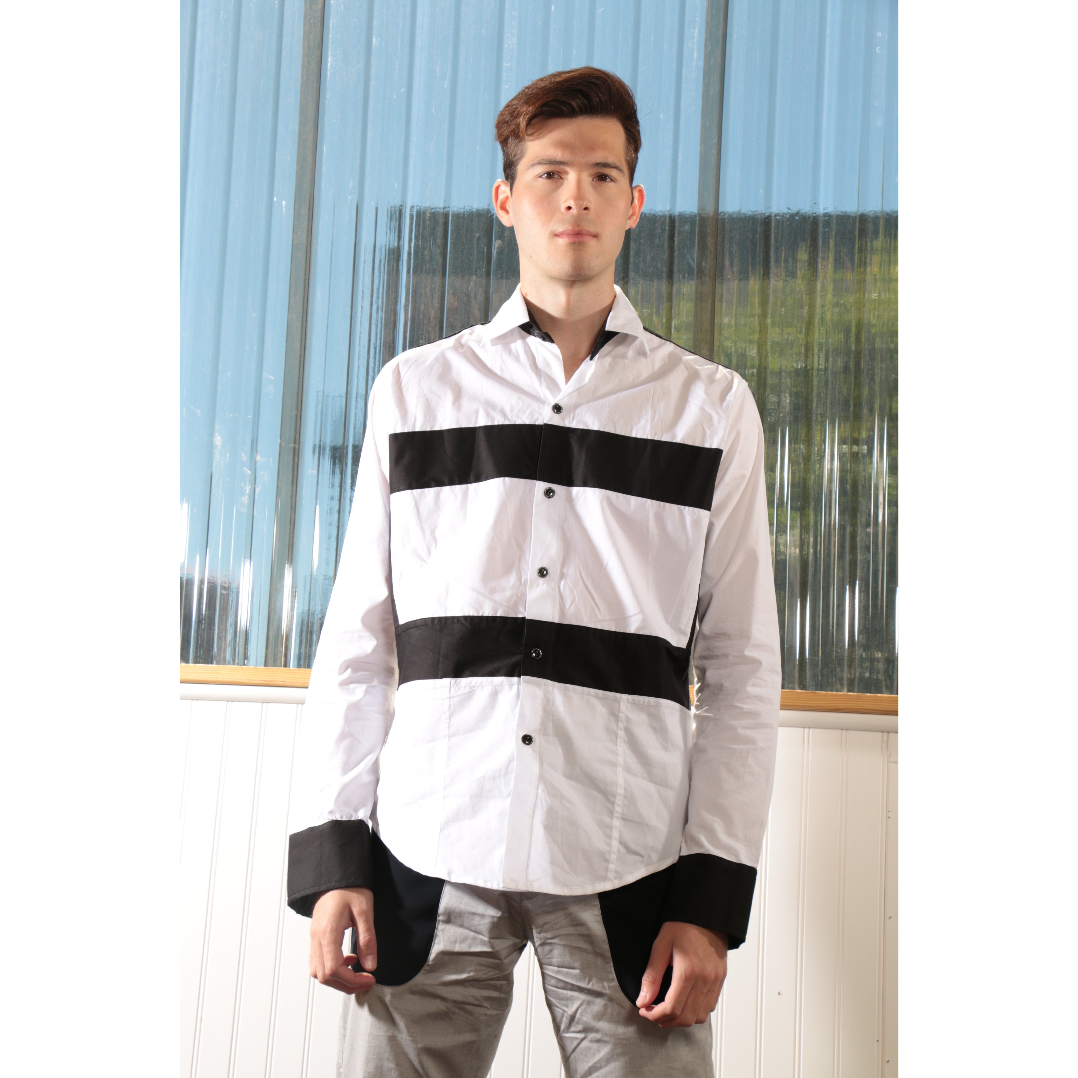 Fashion Long Sleeve T-Shirt with Horizontal stripes