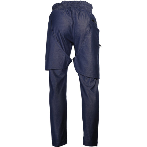 Modern navy denim jeans with layers