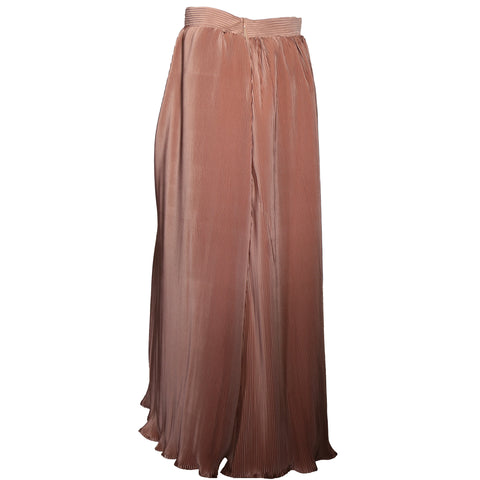 Tan long pleated skirt