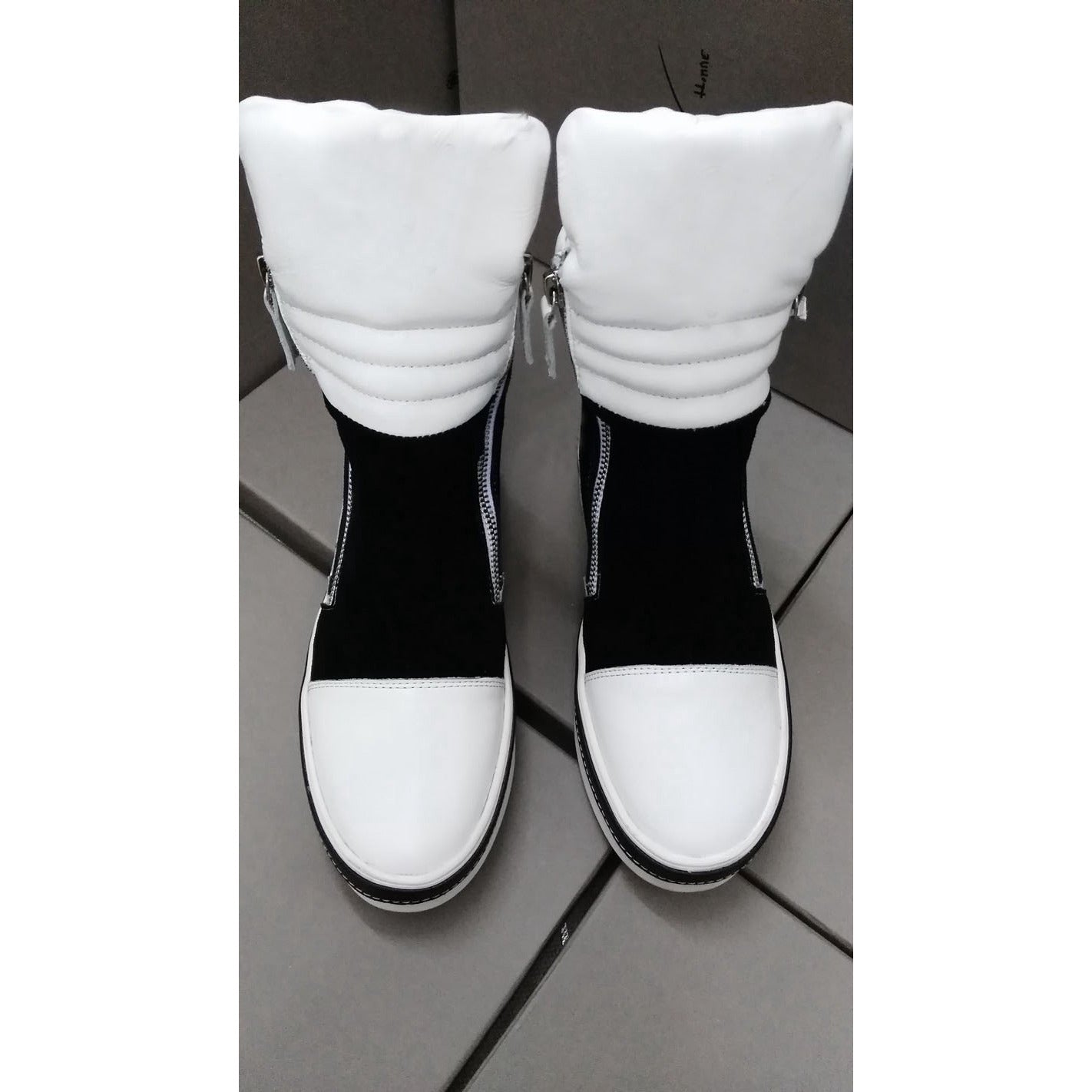 Black and White High top Sneaker