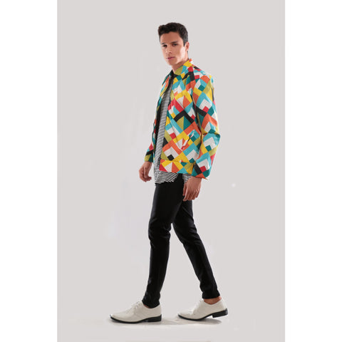 Multicolor 3D Print Jacket