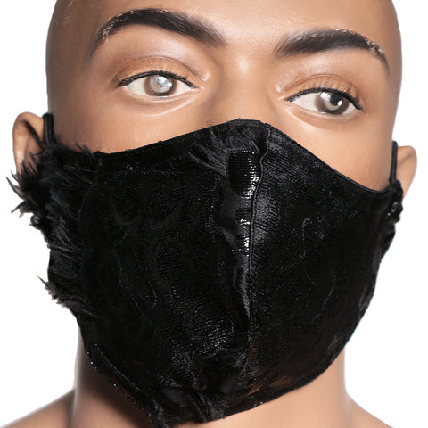 Black textured mask