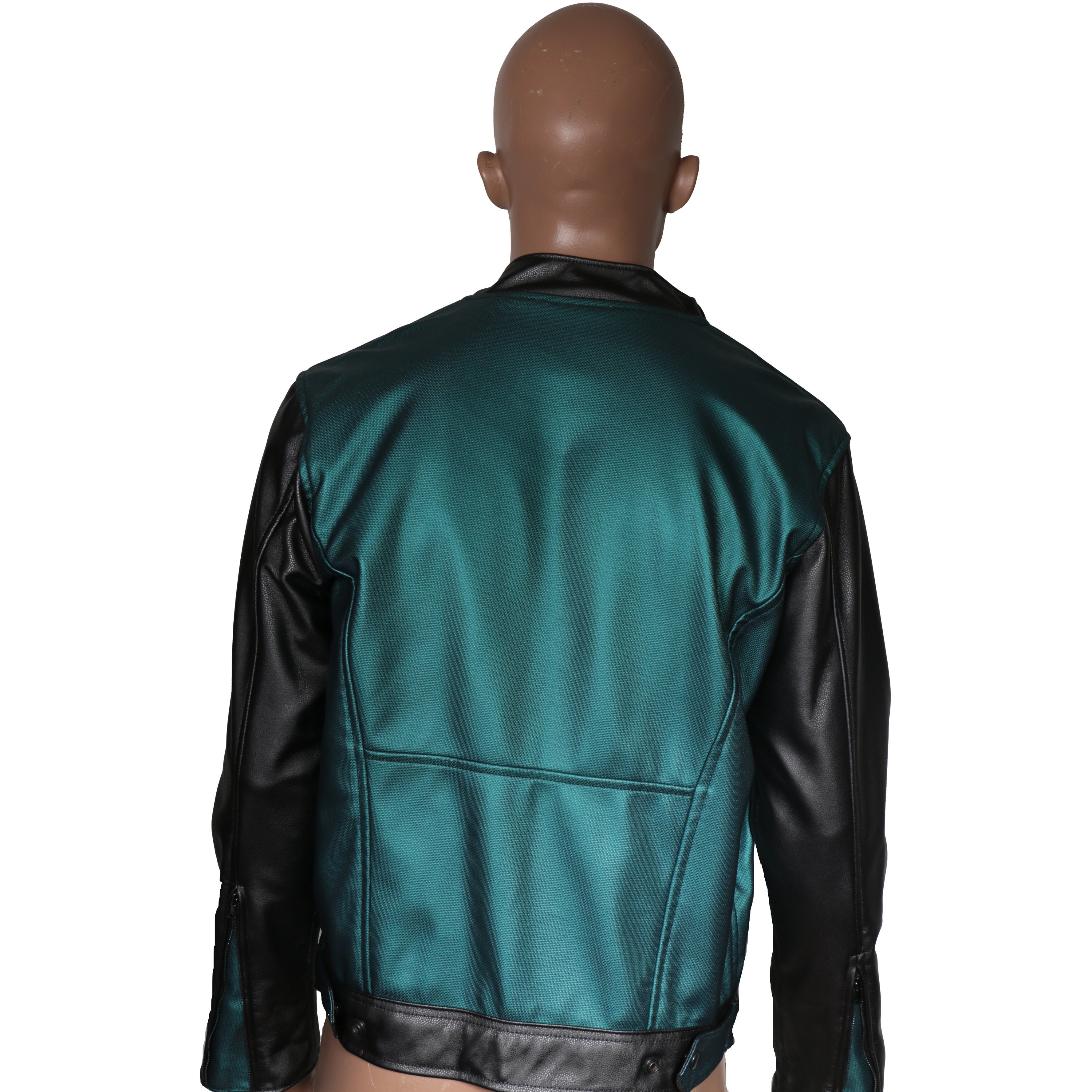Green and black Synthetic leather Jacket