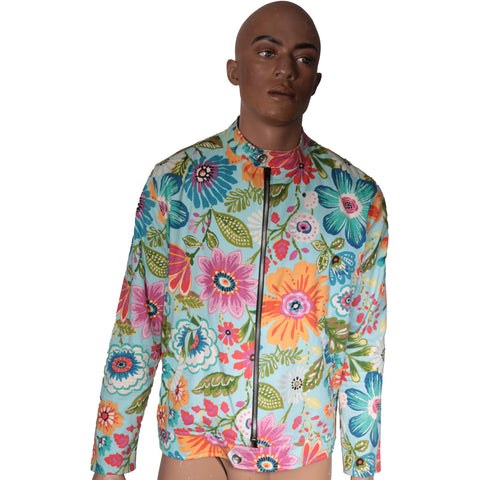 Floral Bomber Jacket with 3D Print