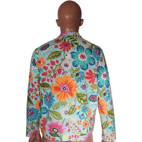 Floral Bomber Jacket with 3D Print