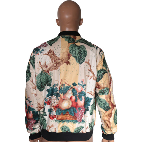 Floral Bomber Jacket with 3D Print II