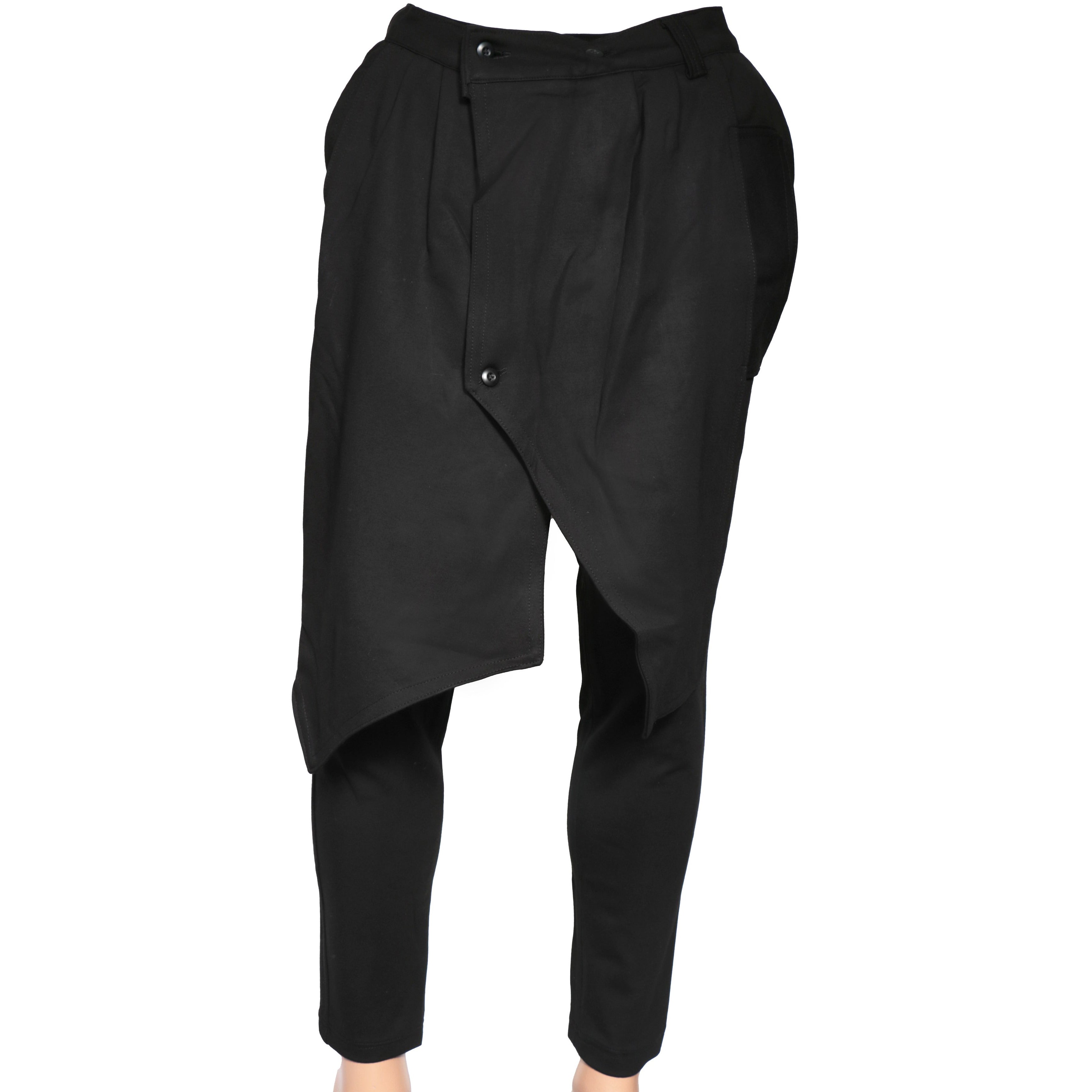 Black modern Pant with front flap II